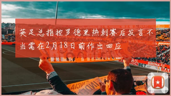 英足总指控罗德里热刺赛后发言不当需在2月18日前作出回应
